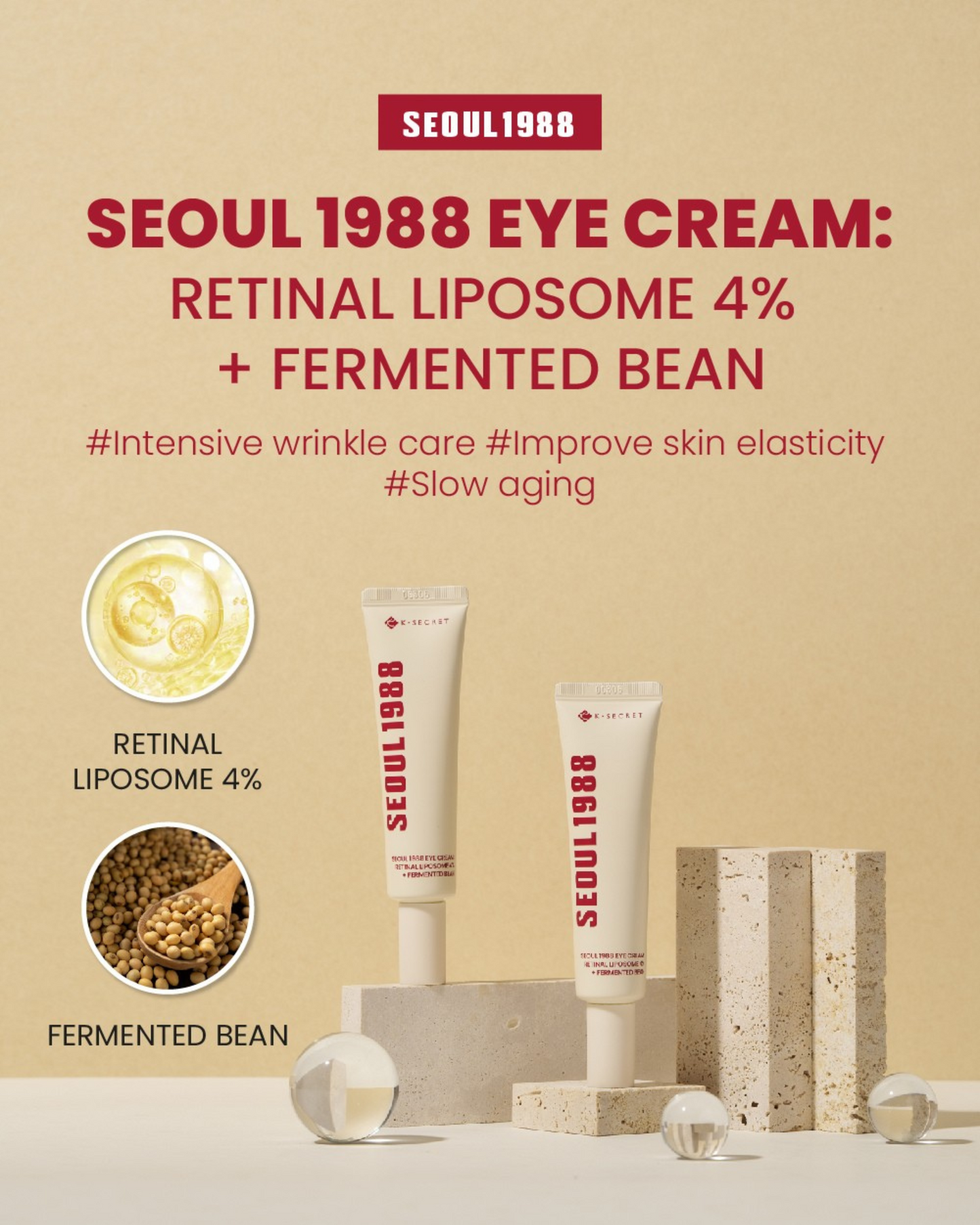 KSECRET - SEOUL 1988 Eye Cream : Retinal Liposome 4% + Fermented Bean