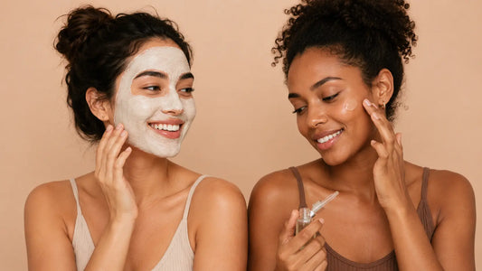 Woman applying serum to treat hyperpigmentation after acne — Korean skincare for dark spots