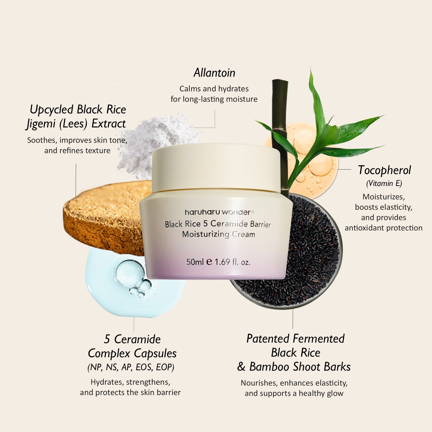 Haruharu Wonder Black Rice 5 Ceramide Barrier Moisturizing Cream