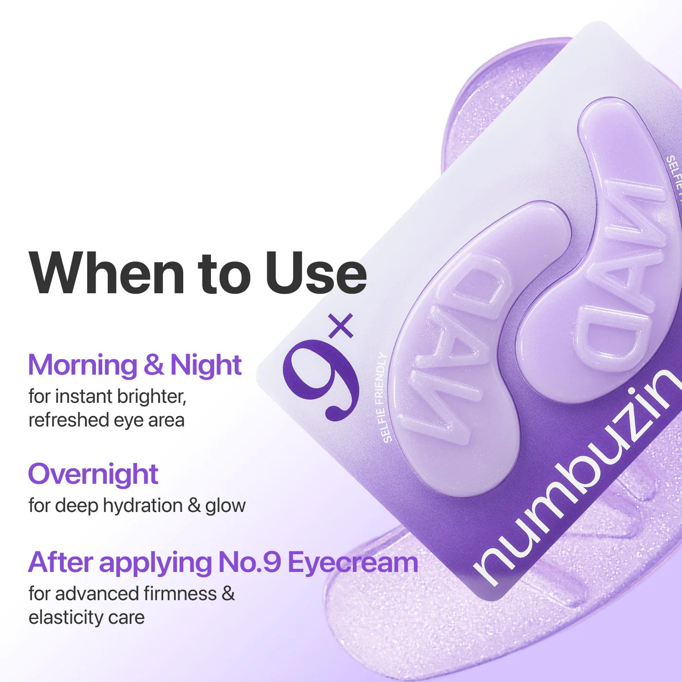 numbuzin - No.9 NAD+ Collagen Under Eye Patches