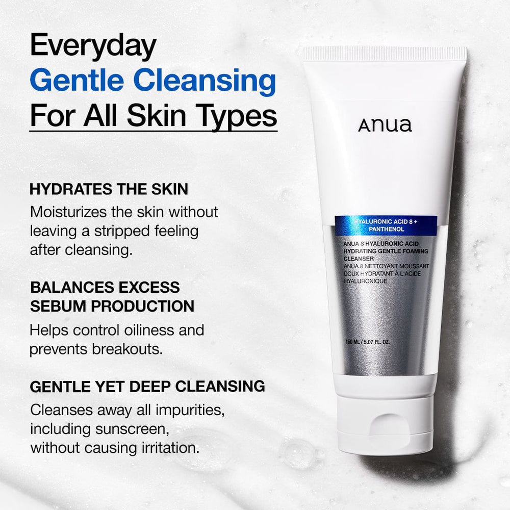 ANUA - 8 HYALURONIC ACID HYDRATING GENTLE FOAMING
CLEANSER