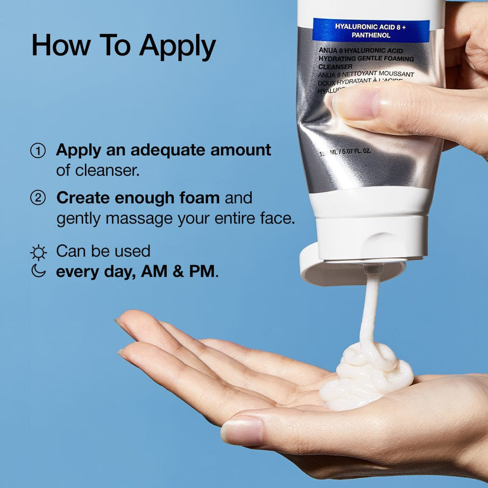ANUA - 8 HYALURONIC ACID HYDRATING GENTLE FOAMING
CLEANSER