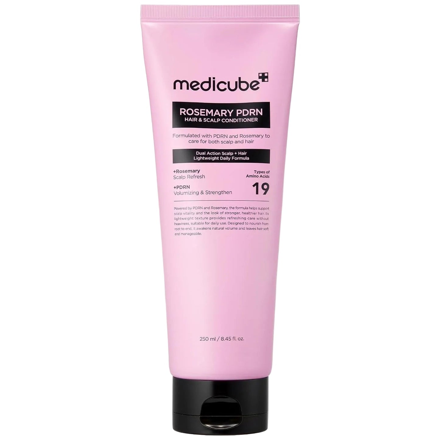 Pink tube of Medicube Rosemary Pore Hair & Scalp Conditioner on a white background