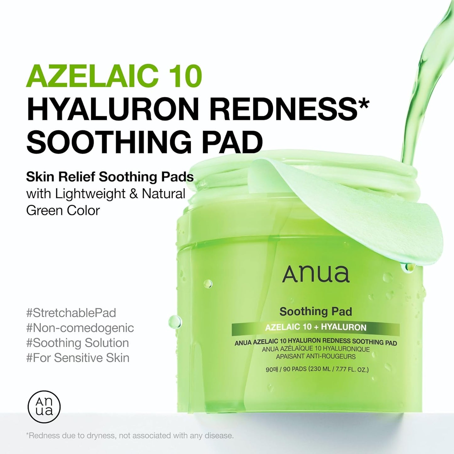 ANUA AZELAIC 10 HYALURON REDNESS SOOTHING PAD
