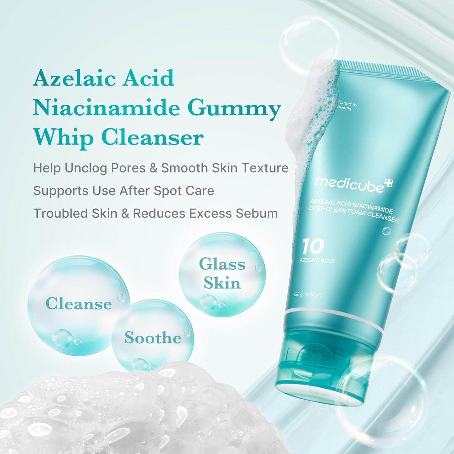 medicube - Azelaic Acid Niacinamide Deep Clean Foam Cleanser